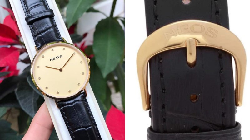 Kh&oacute;a d&acirc;y của đồng hồ ch&iacute;nh h&atilde;ng Neos c&oacute; tr&ecirc;n thương hiệu &ldquo;NEOS&rdquo;