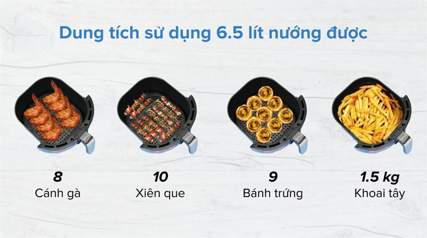 Nồi chiên không dầu Magic A-805 có dung tích lớn đến 6.5 lít