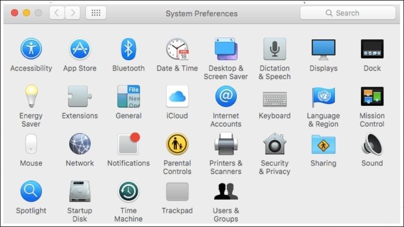  Mở System Preferences và tiến hành điều chỉnh  