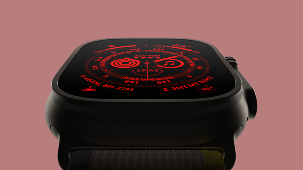 M&agrave;n h&igrave;nh chế độ Night Mode với th&ocirc;ng tin m&agrave;u đỏ.