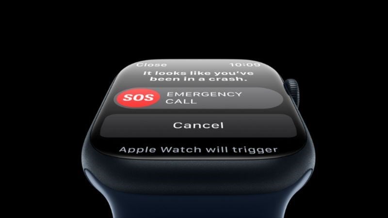 Giao diện b&aacute;o c&aacute;o t&igrave;nh trạng tai nạn của Apple Watch S8.