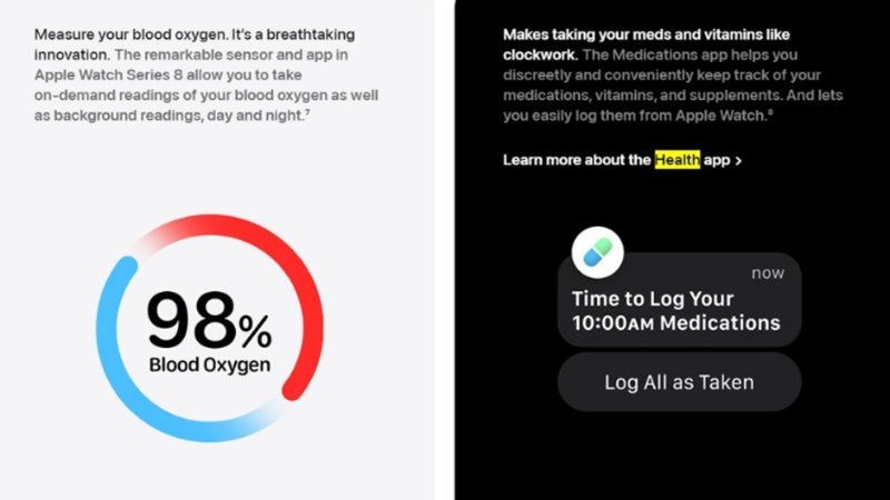 Một số ứng dụng hỗ trợ sức khỏe v&agrave; tập luyện ngay tại Apple Watch S8.