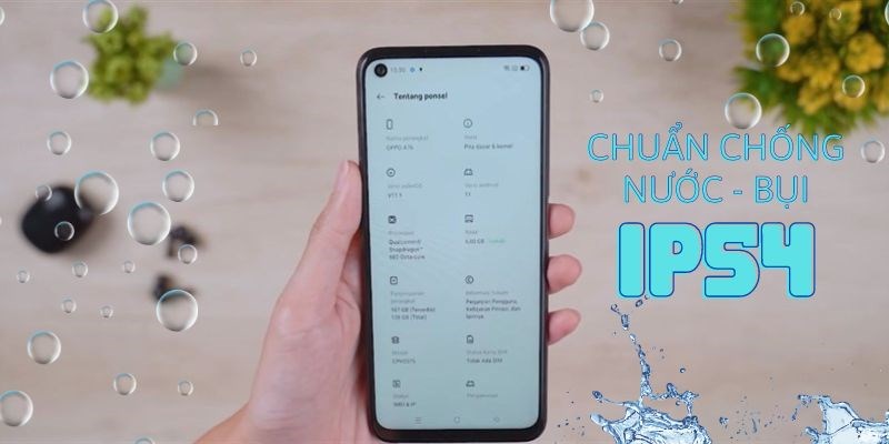OPPO A76 được trang bị khả năng chống nước chuẩn IP54
