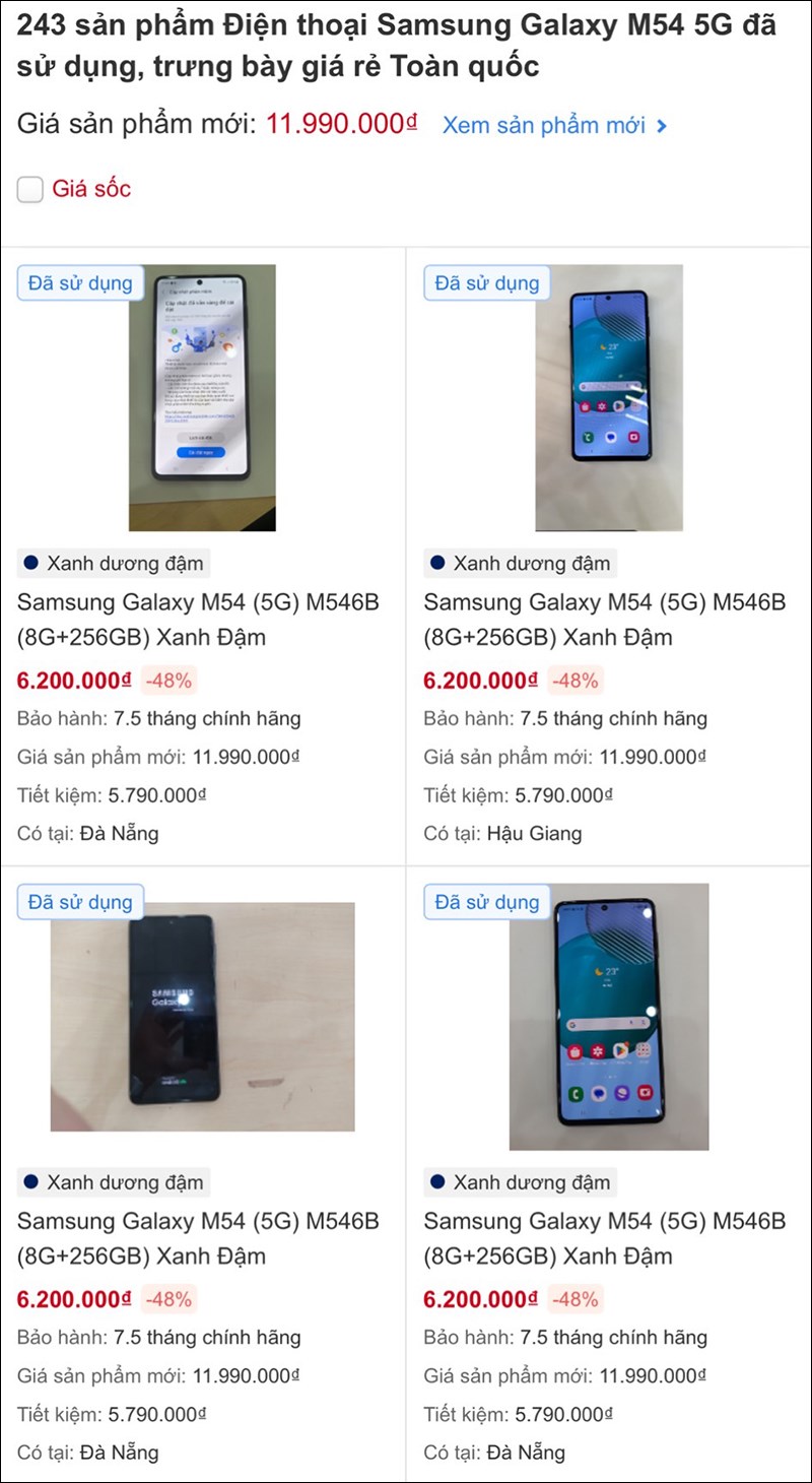 Galaxy M54 pin trâu 6.000mAh, nay mua máy cũ tiết kiệm đến 5.79 triệu