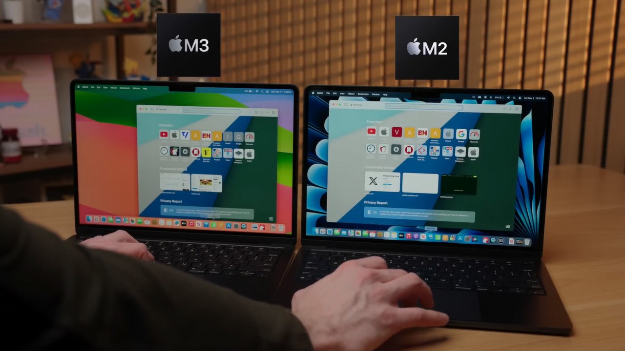 MacBook Air M3 và MacBook Air M2 có sự khác biệt về nhân xử lý bên trong MacBook Air M3 và MacBook Air M2 có sự khác biệt về nhân xử lý bên trong