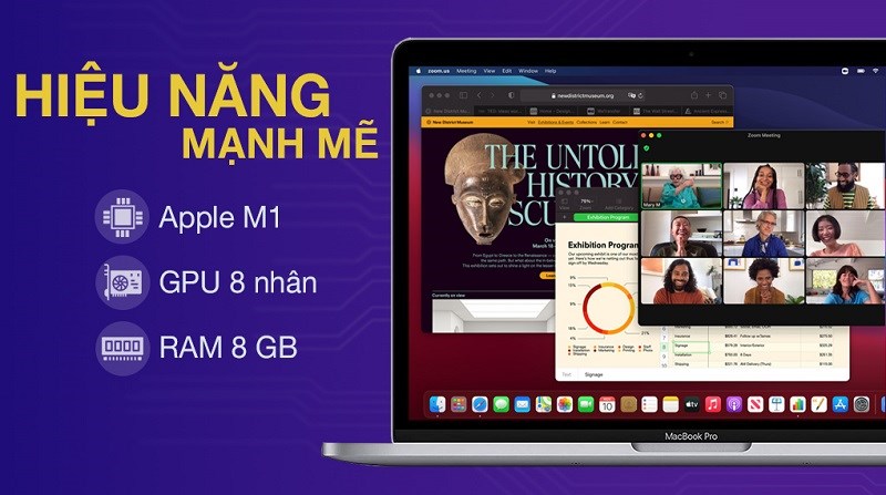 Hiệu năng mạnh mẽ đến từ con chip Apple M1