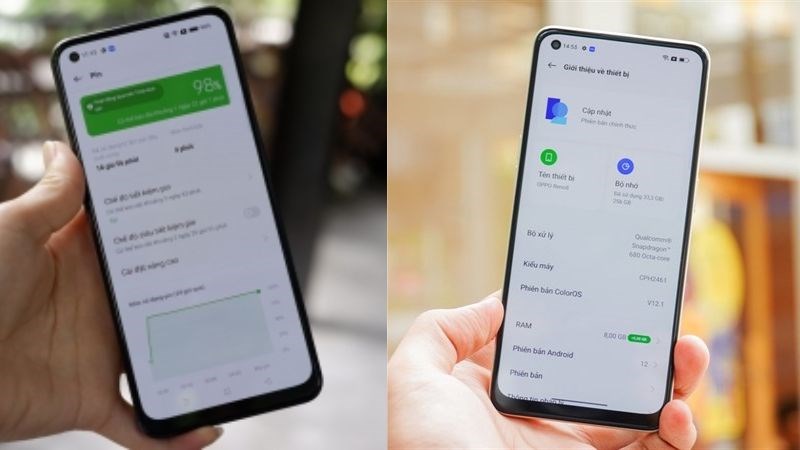 Thời lượng pin v&agrave; chế độ sạc của OPPO Reno8 5G v&agrave; 4G