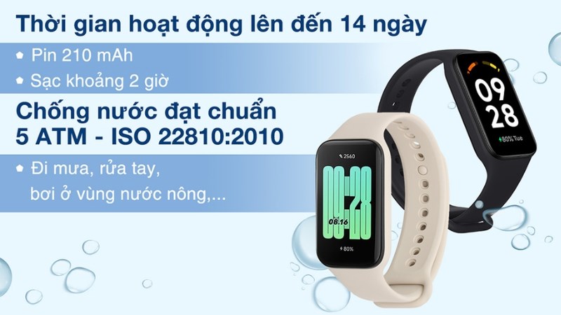 Thời gian sử dụng của Band 2 lên tới 14 ngày