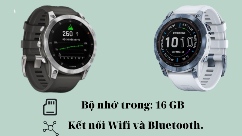 Thông tin về bộ nhớ và kết nối của Garmin Epix 2 và Garmin Fenix 7 Thông tin về bộ nhớ và kết nối của Garmin Epix 2 và Garmin Fenix 7