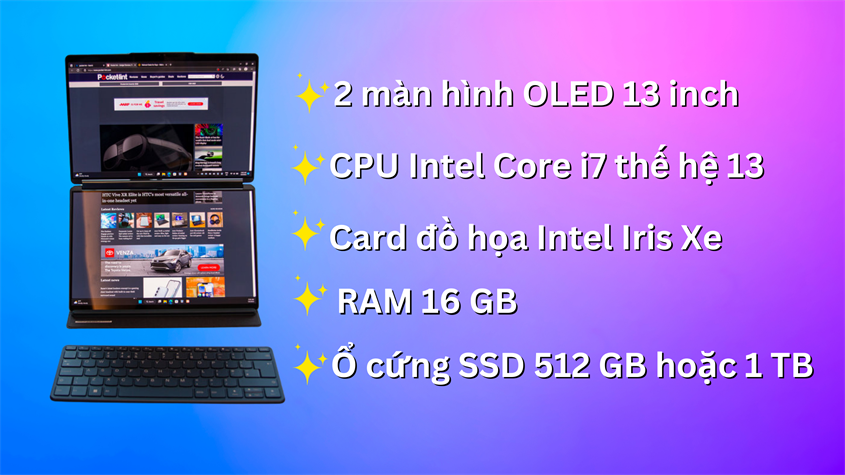 Lenovo Yoga Book 9i có thiết kế và tính năng vô cùng độc đáo Lenovo Yoga Book 9i có thiết kế và tính năng vô cùng độc đáo