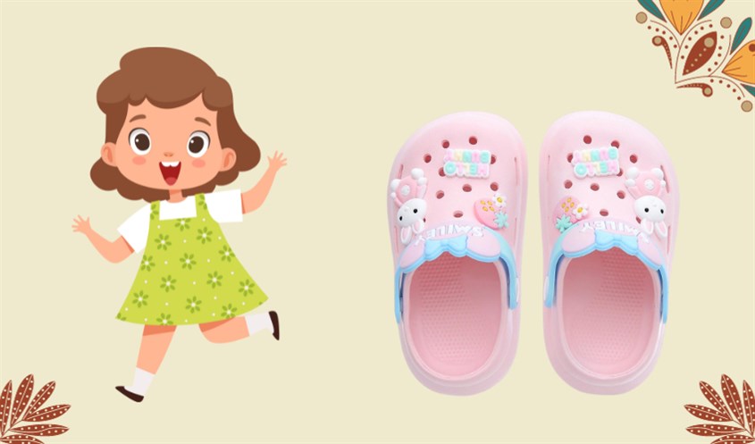 Dép sục cho bé TOP KIDS Avakids AC27 màu hồng trang trí dễ thương