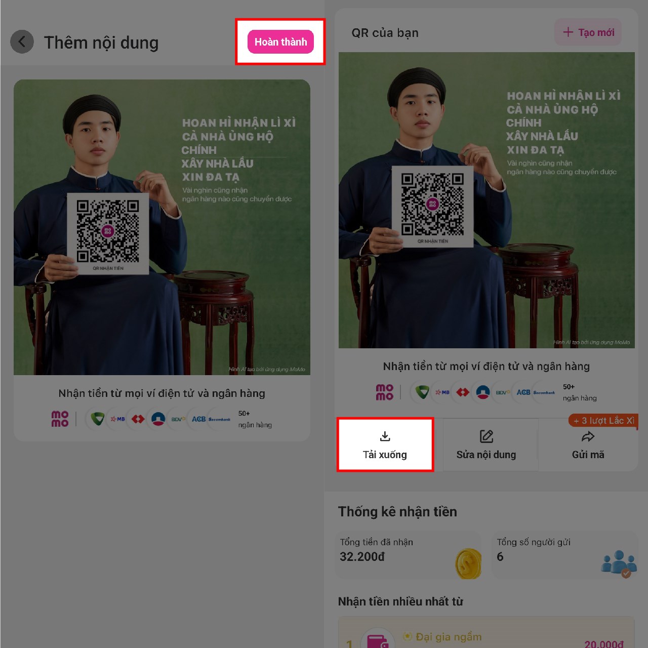 Cách tạo ảnh QR bằng AI trên ví MoMo