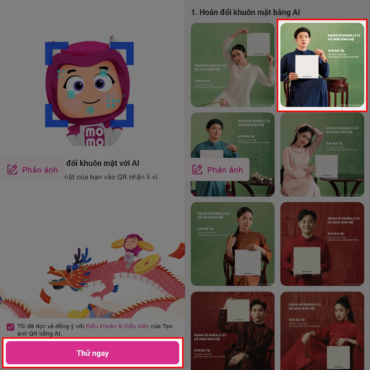 Cách tạo ảnh QR bằng AI trên ví MoMo