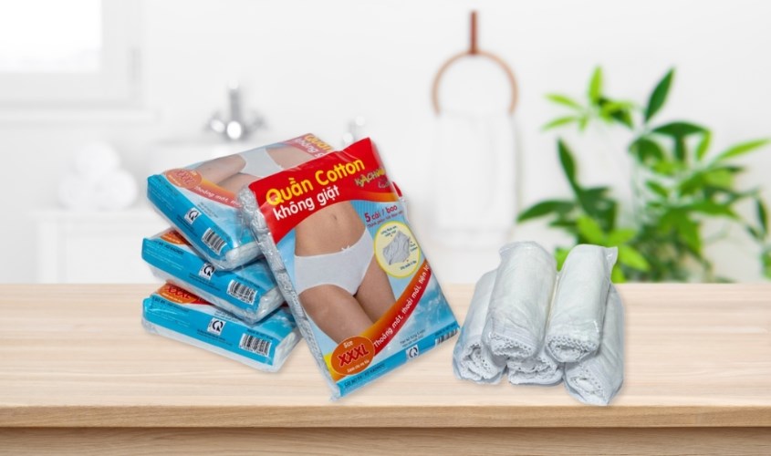 Quần lót vải cotton mặc 1 lần KACHOOBABY size XXL (Bịch 5 cái)