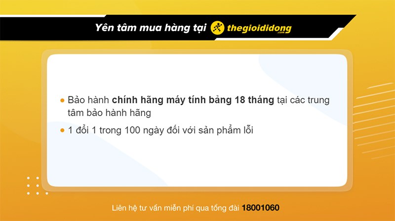 Ch&iacute;nh s&aacute;ch bảo h&agrave;nh m&aacute;y t&iacute;nh bảng tại Thế Giới Di Động