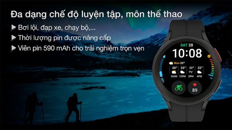 Samsung Galaxy Watch5 Pro 45mm cho thời lượng sử dụng l&acirc;u d&agrave;i