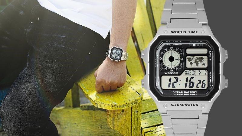 Đồng hồ CASIO dây đeo hợp kim bạc hiện đại