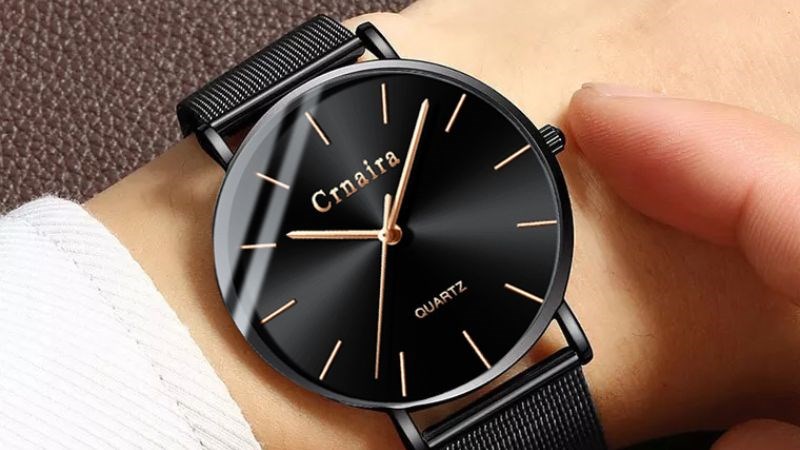 Mặt đồng hồ số vạch được thiết kế đơn giản Mặt đồng hồ số vạch được thiết kế đơn giản