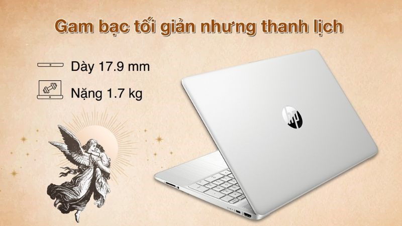 Laptop được bao bọc bởi lớp vỏ nhựa m&agrave;u bạc