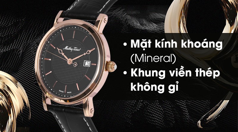 Đồng hồ sở hữu khung viền cứng c&aacute;p bằng th&eacute;p kh&ocirc;ng gỉ