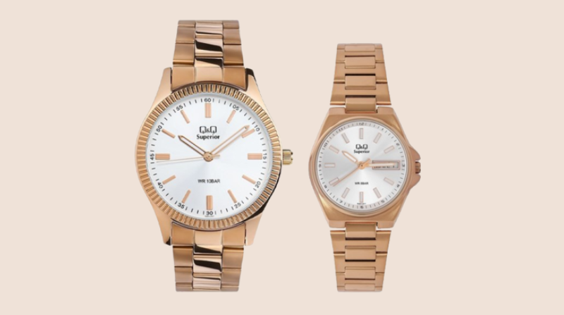 Kiểu d&aacute;ng đồng hồ sang trọng với t&ocirc;ng m&agrave;u v&agrave;ng đồng 