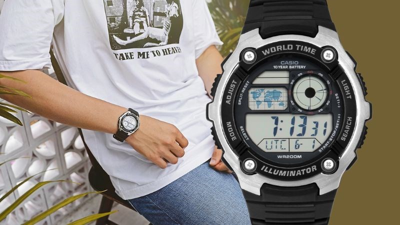 Trang bị khung viền th&eacute;p kh&ocirc;ng gỉ bền bỉ v&agrave; d&acirc;y đeo nhựa dẻo dai 