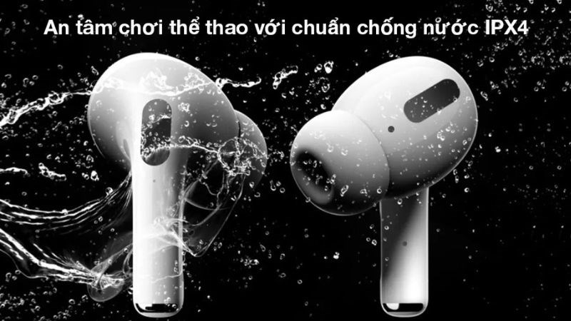 Tai nghe Bluetooth AirPods Pro MagSafe Charge Apple MLWK3 đạt chuẩn chống nước IPX4