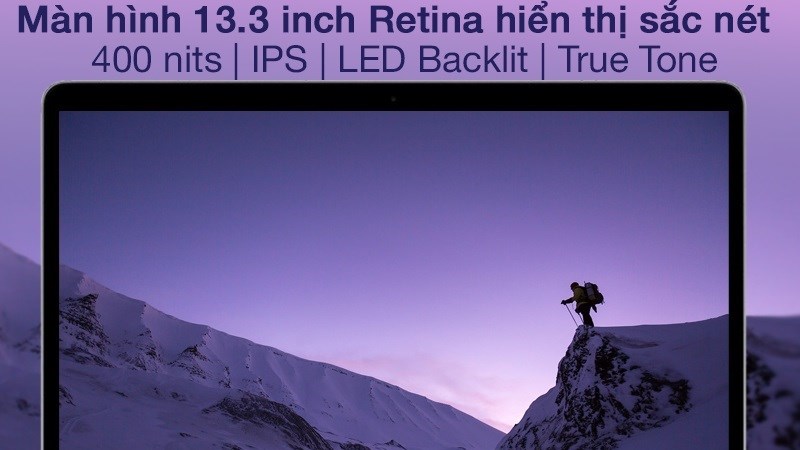 Laptop trang bị m&agrave;n h&igrave;nh 13.3 inch Retina hiển thị sắc n&eacute;t