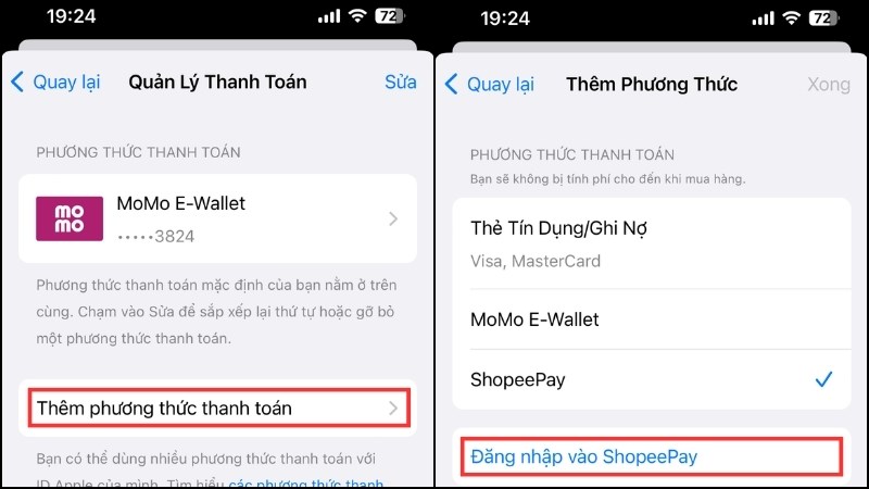 Tìm chọn đăng ký thanh toán ShopeePay