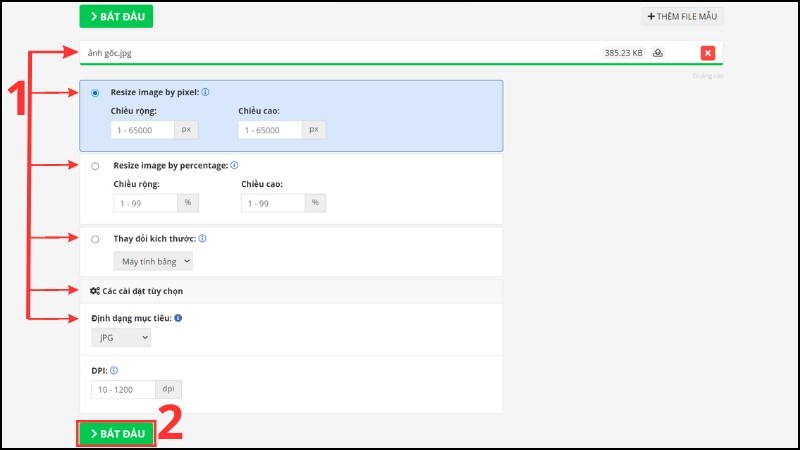 Lựa chọn các tiêu chí resize ảnh theo nhu cầu của bạn