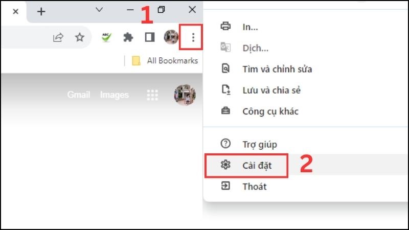 Bấm Cài đặt