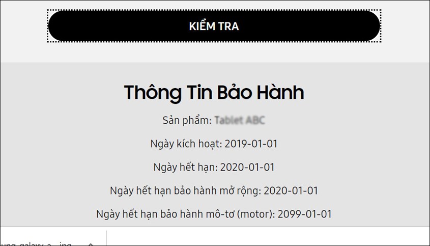 Thông tin bảo hành