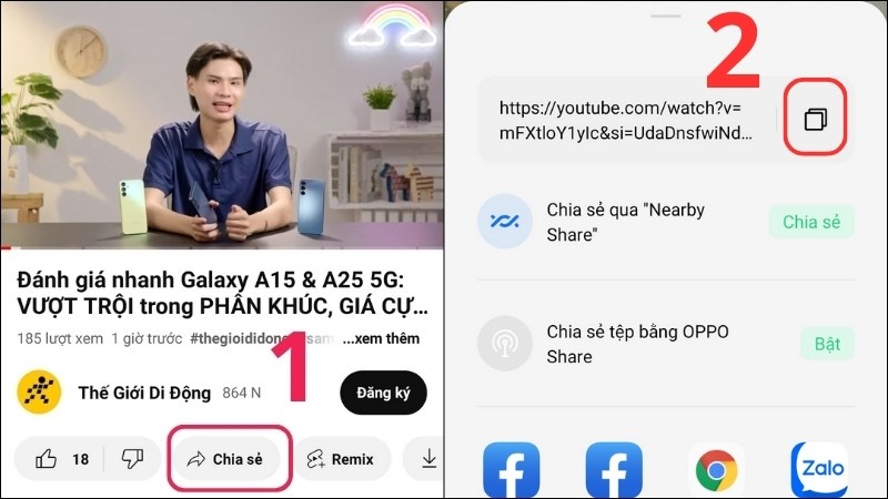 Tiến hành sao chép liên kết video cần tải MP3