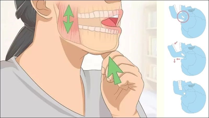 Bài tập mở miệng với lực cản giúp luyện cơ thái dương hàm khỏe mạnh