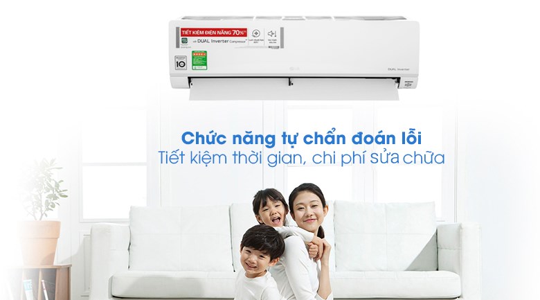 Điều hòa LG Inverter 1 HP V10API1 có chức năng tự chẩn đoán lỗi giúp tiết kiệm chi phí sửa chữa