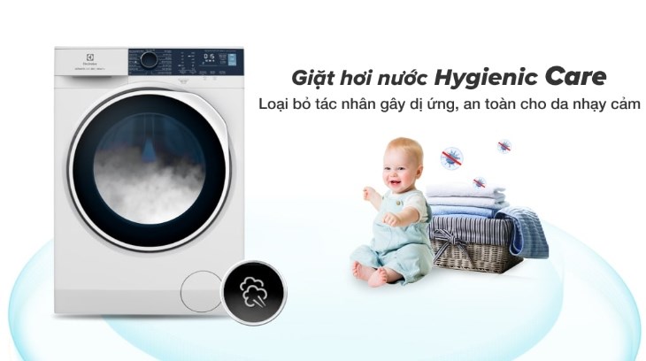 Máy giặt Electrolux UltimateCare 500 Inverter 9 kg EWF9024P5WB ngừa vi khuẩn bằng chức năng giặt hơi nước Hygienic Care