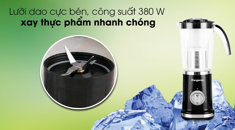 Máy xay sinh tố đa năng Kangaroo KG3B2 có lưỡi dao 4 cánh sắc bén