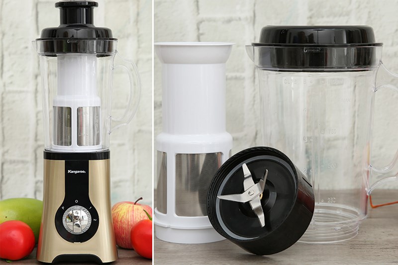 Máy xay sinh tố Kangaroo KG4B3 sở hữu lưỡi dao 4 cánh bằng thép không gỉ, sắc bén