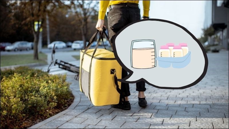 Bạn có thể vận chuyển sữa mẹ tối đa 24 giờ trong túi đá giữ nhiệt