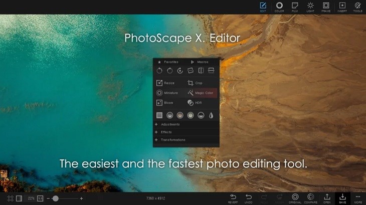 PhotoScape X có giao diện đẹp và sở hữu nhiều tính năng thú vị