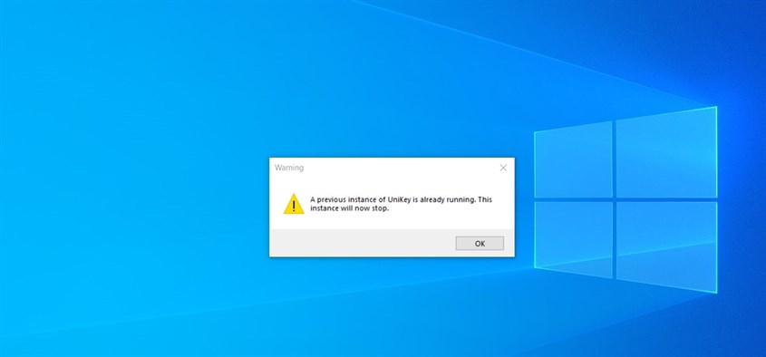 UniKey hiện cảnh báo 