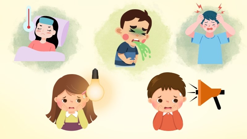 Sốt cao, nôn vọt, đau đầu, sợ ánh sáng và âm thanh lớn có thể là dấu hiệu viêm màng não