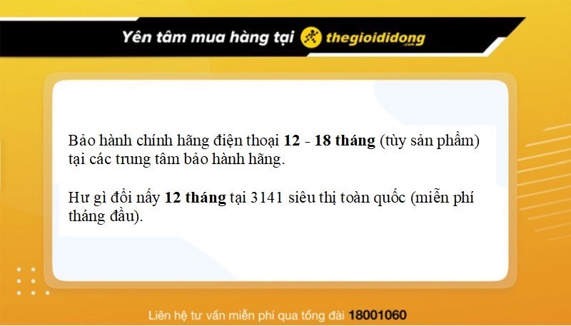 Chính sách bảo hành tại Thế Giới Di Động