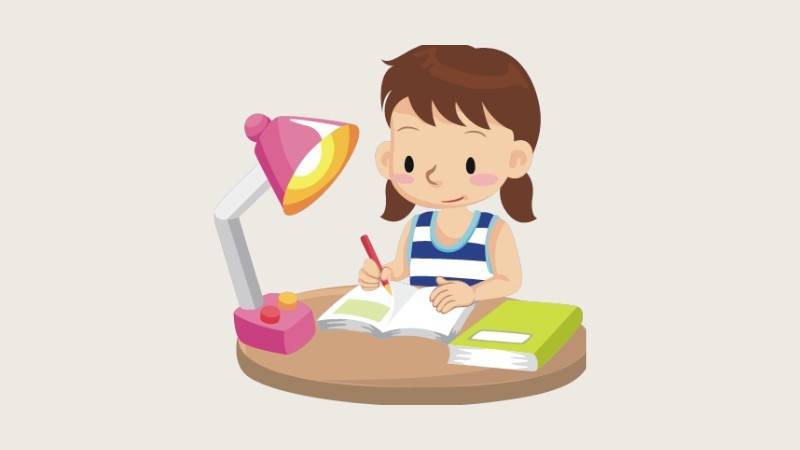 Đèn học phải chiếu rõ cả khu vực bàn học để đảm bảo ánh sáng cho trẻ