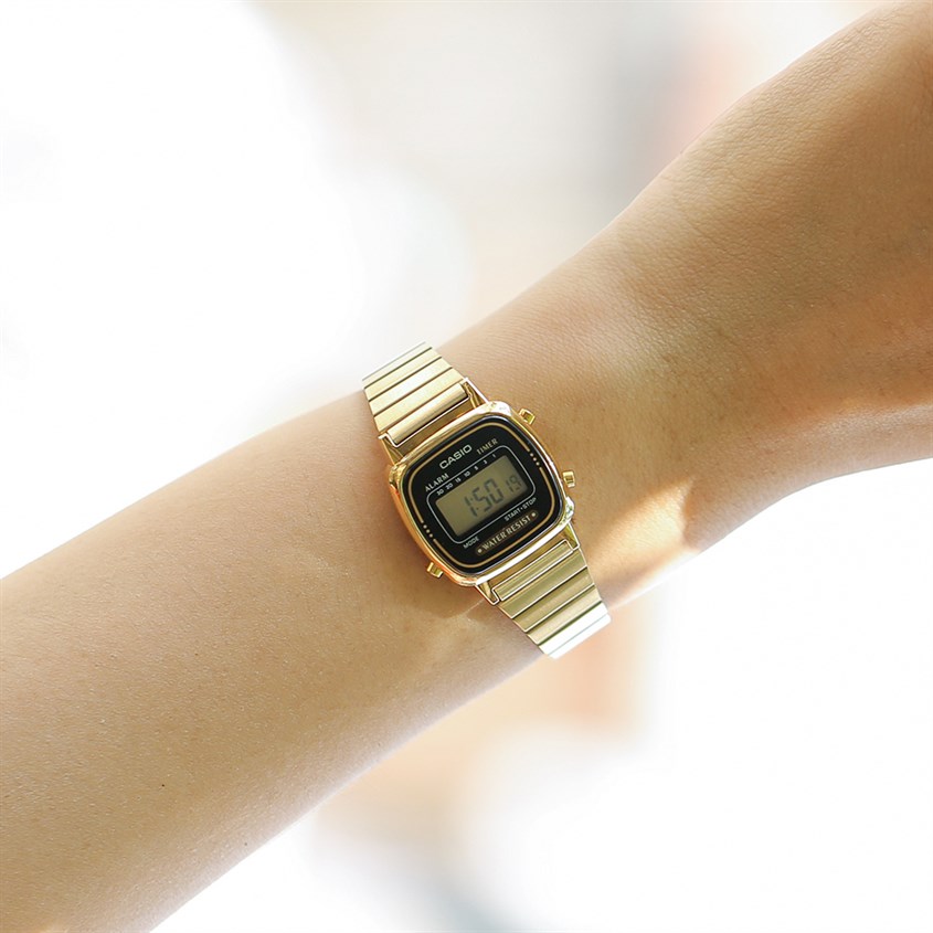 Đồng hồ CASIO 24 mm Nữ LA670WGA-1DF có mặt kính nhựa Resin trong suốt, đẹp mắt Đồng hồ CASIO 24 mm Nữ LA670WGA-1DF có mặt kính nhựa Resin trong suốt, đẹp mắt