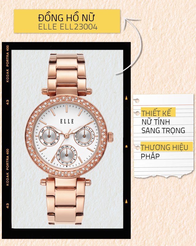 Đồng hồ ELLE 33 mm Nữ ELL23004 mang vẻ đẹp hiện đại, lôi cuốn Đồng hồ ELLE 33 mm Nữ ELL23004 mang vẻ đẹp hiện đại, lôi cuốn