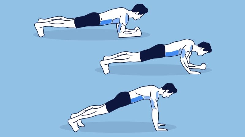 Up - Down Plank là một động tác thách thức hơn so với các bài tập plank cơ bản