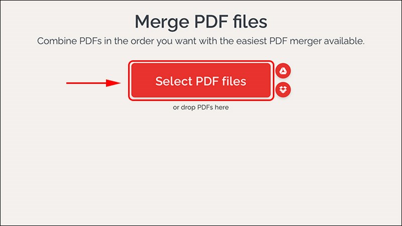 Truy câp vào trang web và chọn Select PDF files.