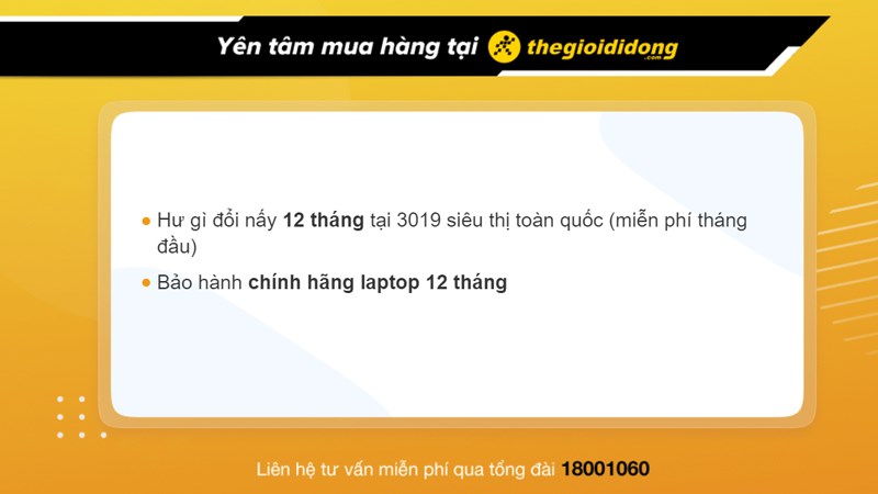 Chính sách bảo hành khi mua laptop tại Thế Giới Di Động