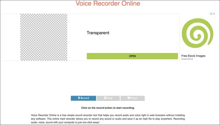 Audio Voice Recorder là website ghi âm trực tuyến đơn giản nhất bằng laptop